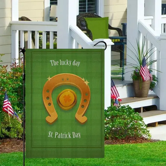 St Patricks Day Garden Flag Decorations, Green Hat Lucky Shamrock Decorations Yard Flags Irish Outdoor Decor For Farmhouse Holiday,St.Patrick'S Day Garden Flag 12x18 Inch Double Sided {2}