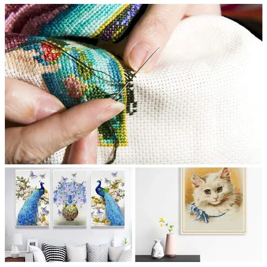 Cross Stitch Aida Fabric 14 Count, 59 by 39 Inch Large Size, Classic Reserve Cross Stitch Aida Cloth for Home DIY Embroidery Decoration {2}