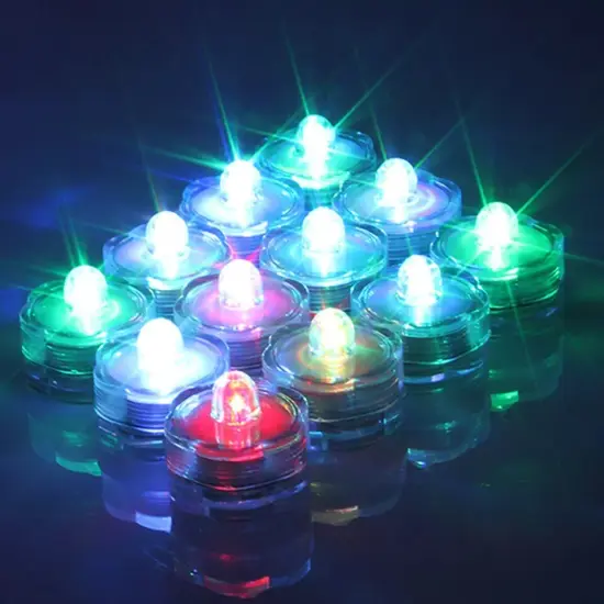 Submersible Waterproof LED Tea Lights, Flameless Party Candles {1}