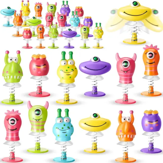 48-piece Big Eye Animal Spring Launcher Toy Set - Bouncy Jumping Toys for Boys and Girls, Suitable for Classroom Prizes and Goodie Bag Fillers, Includes 6 Styles {1}