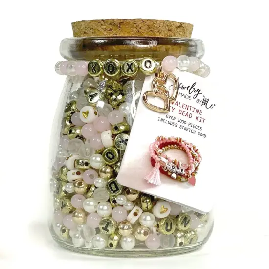 Xoxo Gold & White Jar Diy Bead Kit {1}