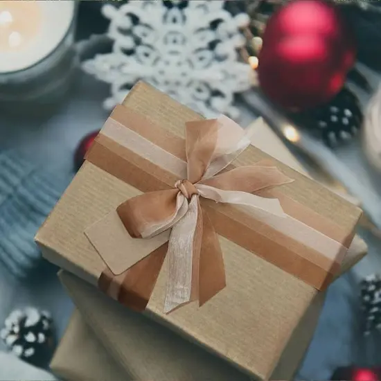 5 Rolls Organza Ribbon 1" x 25 Yd Each Roll, Fall Sheer Chiffon Ribbon, Transparent Sheer Ribbon for Gift Wrapping, Bouquet, Wedding, Party Decoration {4}