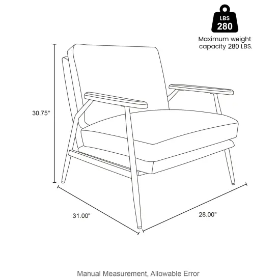 28"W Mid-century Modern Soft PU Leather Accent Armchair Set of 2-Coffee {6}