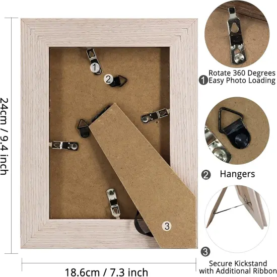 5x7 Wood Picture Frames,Display Photos 4x6 with Mat or 5x7 Without Mat {5}