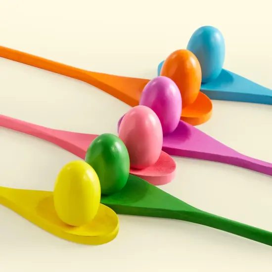 24 PCS Easter Egg and Spoon Race Game Set, 12 Players Carnival Game for Kids & Family Activity Holiday Outdoor Yard Easter Egg Hunt Birthday Party Lawn {3}
