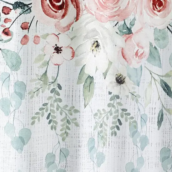 Fabric Shower Curtain, Floral Bathroom Decor (Spring Garden Collection, 72") {2}