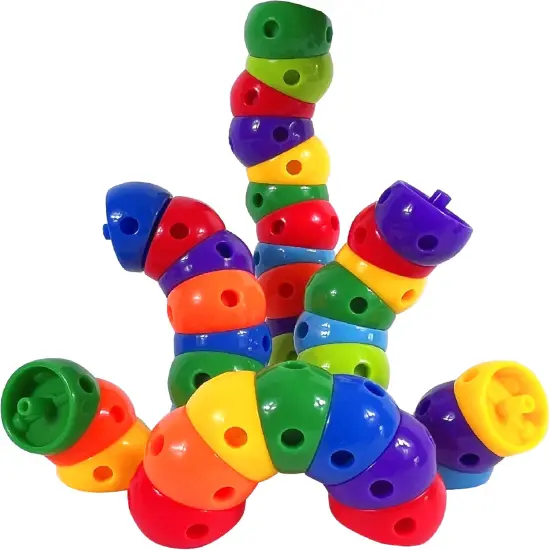 Snap n Twist Building Toys -Wocky Blocks- 80 Pieces STEM Snap Cubes - Manipulatives for Elementary School & Preschool - Tactile Sensory Toys for Boys & Girls,Stem Toys for 3 Year Old. {2}