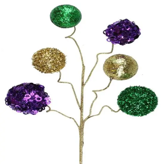 Mardi Gras Glitter Sequin Ball Spray &ndash; 20&rdquo; Festive Decoration {1}