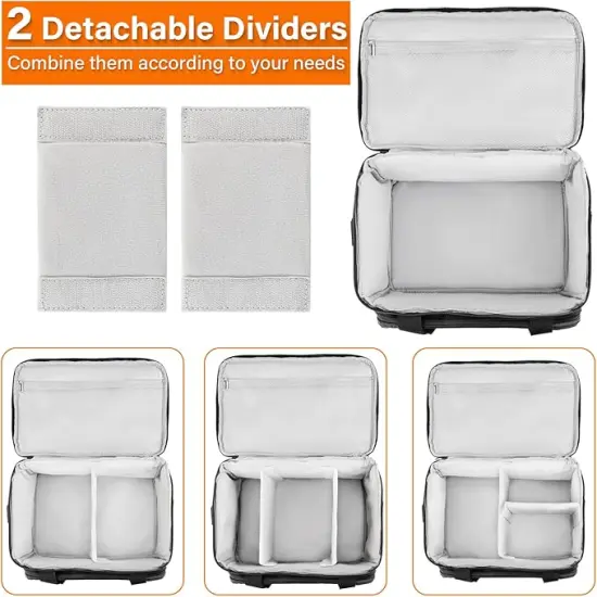 Sewing Accessories Organizer Case with Shoulder Strap,Double Layer Sewing Storage Bag with 2 Detachable Pouches for Sewing Accessories and Supplies,Large Travel Sewing Box for Sewing kit Tools,Black {4}