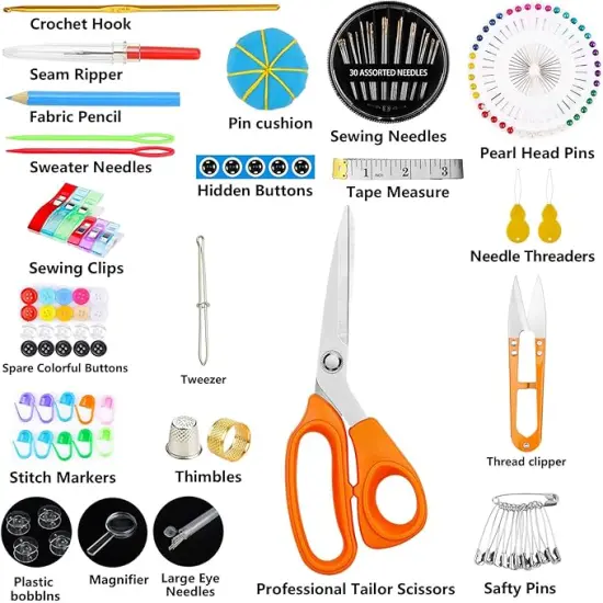 Sewing Kit for Adults,Maxfanay Needle and Thread Kit for Sewing,Professional Sewing Supplies Accessories with Tailor Scissors,43XL Thread,30 Needles,Thread Snips and More for Travel Home Beginners {2}