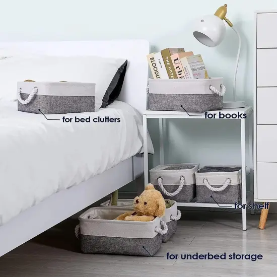 Storage Baskets for Shelf 6 Pack Canvas Storage Basket with Handles {2}