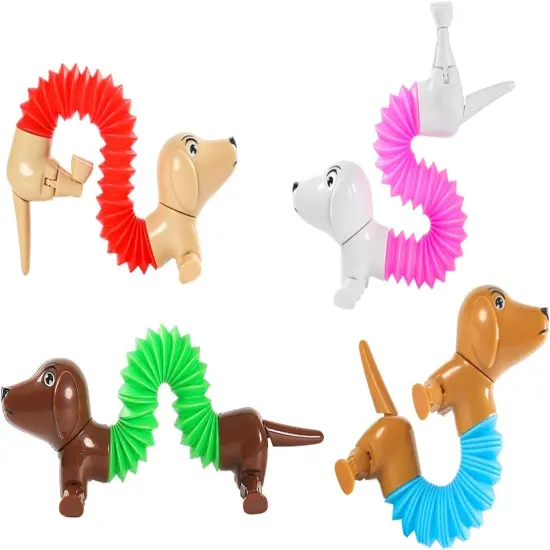Easter Egg fillers, Dog pop Tubes, Easter Basket Stuffers, Dog fidgets, Stretch Dog Toy, Dog Party Favors,Small Toys,Dog Toys for Kids,Autism Sensory Products（4 Pack Dog） {4}