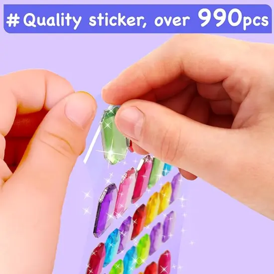 Easy Arts and Crafts for Kids - Fun Gem Sticker Kit - 8 Unicorn Princess Themes, 990+ Stickers - Gem Art for Kids - Diamond Art Kits for Kids - Toys for Boys and Girls Age 3,4,5,6,7,8 {4}