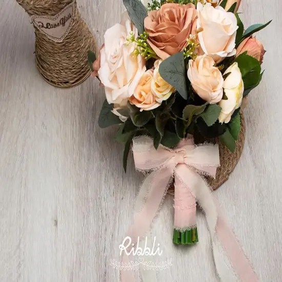 Ivory Ribbon 1 Inch x 3 Rolls Total 24 Yards Ivory Handmade Fringe Chiffon Silk Ribbon for Wrapping Wedding Invitations Bridal Bouquets DIY Crafts Home Decor {4}