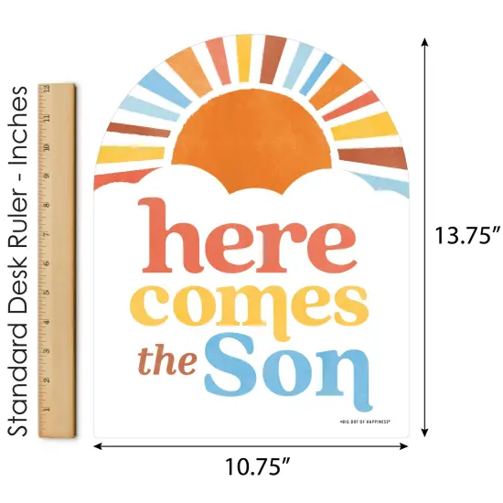 Big Dot of Happiness Here Comes The Son Small Outdoor Lawn Decoration, Boy Boho Baby Shower Welcome Yard Sign - 1 Piece {5}