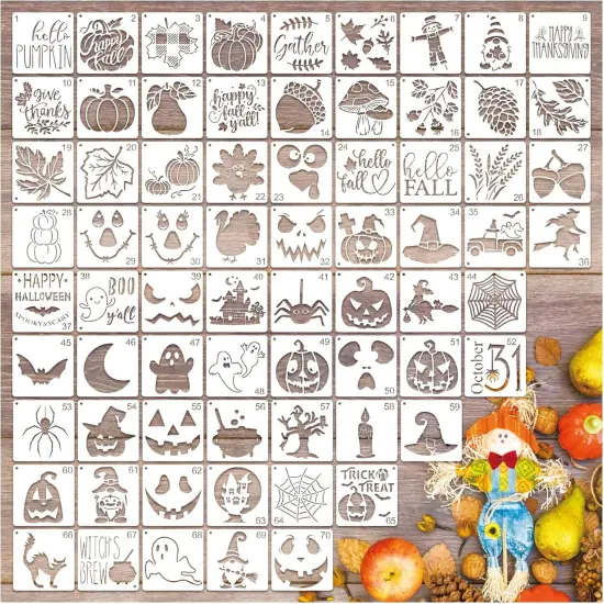 Halloween Stencils for Crafts Reusable Burning Drawing(Art Deco) {6}