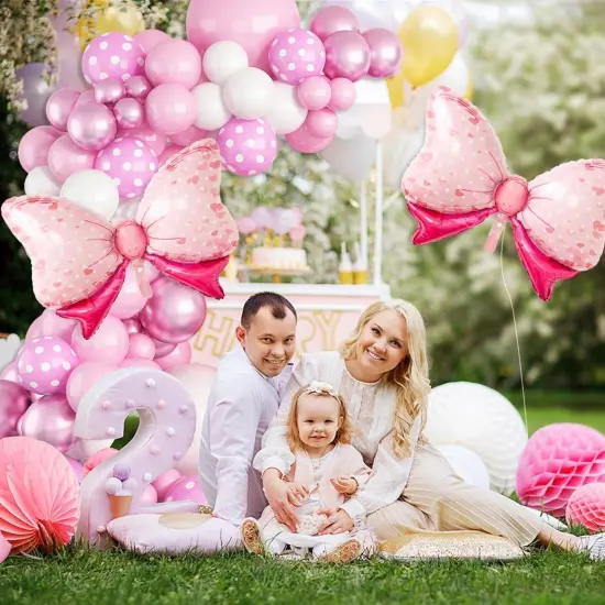 Pink Balloon Garland Arch Kit (Pink White Rose Red) {6}