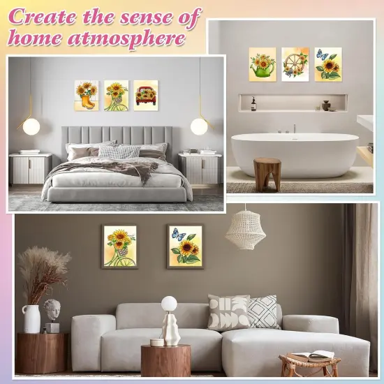 6 Pack Summer Sunflower Pre Drawn Canvas - 8x10 Inches {4}