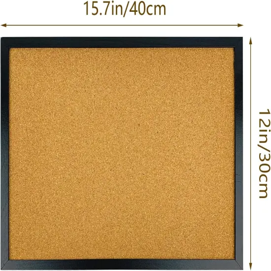Black Cork Bulletin Board with Oak Wood Finish Frame (15.7 X 12 Inches) {2}