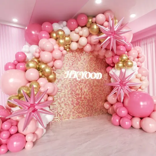 172Pcs Pink Balloon Garland Arch Kit (Pink) {1}