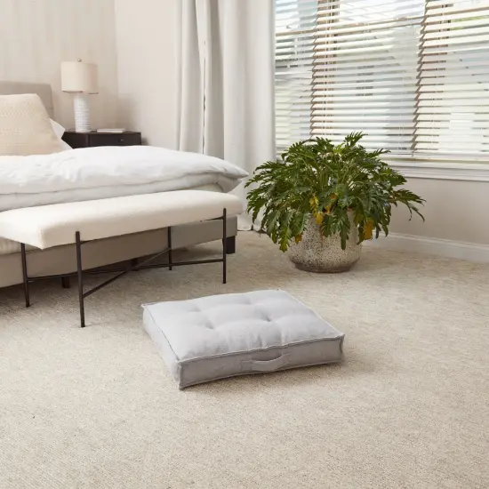 Square Tufted Floor Pillow Black {6}