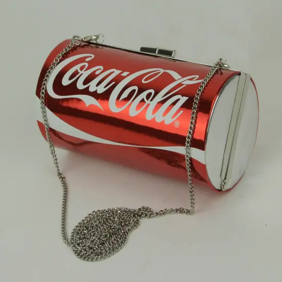Red Coca-Cola Classic Can Barrel Bag with Removable Strap {3}
