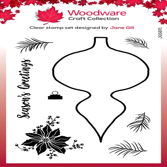 Woodware Clear Stamps Paintable Shapes 4"X6"-Singles Fancy Drop {1}