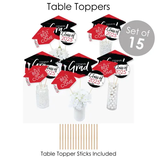 Big Dot of Happiness 2025 Red Graduation Party Supplies - 387 Piece Decoration Kit - Fundle Bundle {7}