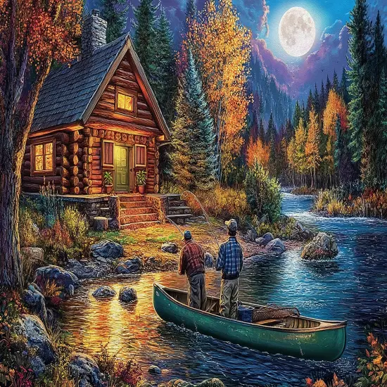 Sunsout Night Fishing 1000 pc Jigsaw Puzzle 52714 {1}