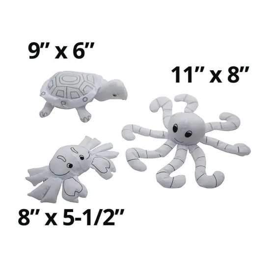 Color-Me&trade; Fabric Sea Life Creatures, 8" - 10", 3 Designs (Pack of 12) {4}
