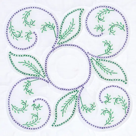 Jack Dempsey Stamped White Quilt Blocks 18"X18" 6/Pkg-Swirls {4}