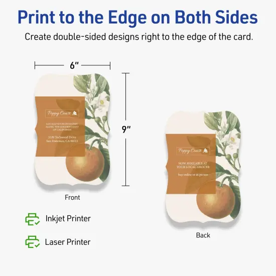 Avery Matte White Postcards, 6" x 9" Rectangle Flourished Edge {6}