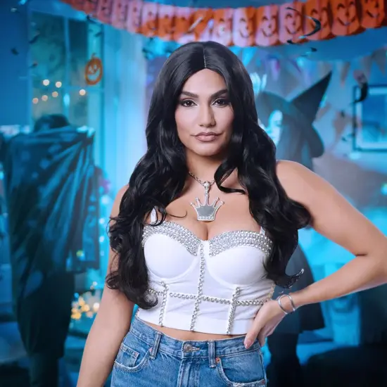 Goddess Adult Black Costume Wig {4}