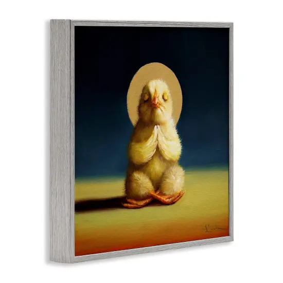 Stupell Industries Meditating Yoga Chick Framed Giclee Art Gray Frame {3}