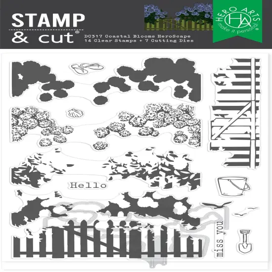 Hero Arts Stamp & Cut-Coastal Blooms HeroScape {1}