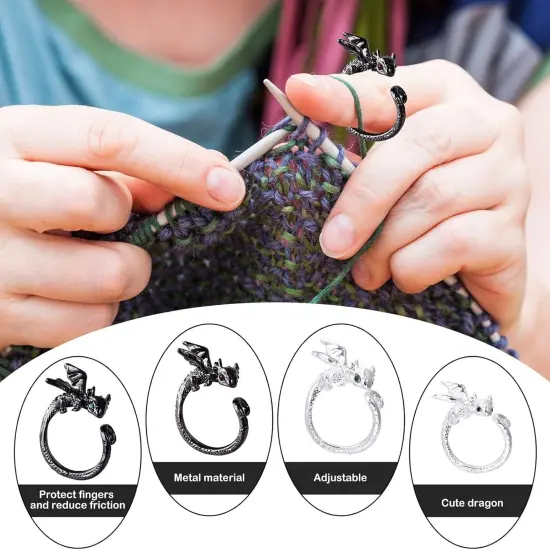 4PCS Crochet Rings, Dragon Tension Rings {2}