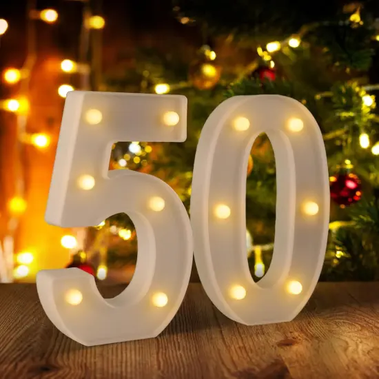 50th Birthday Light Up Sign Decorations {1}
