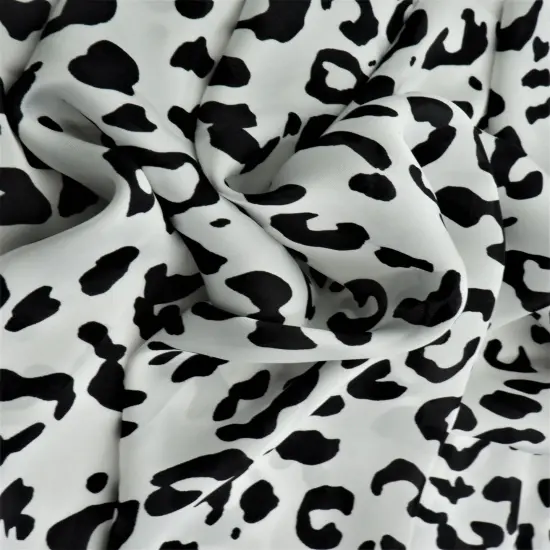 1 Yard Satin Animal Print Fabric, 58/60&Prime; Wide 100% Polyester IVORY {3}