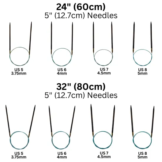 Blue Silk | Sweater Set | Ebony Circular Knitting Needles | 8 Sizes | w/custom case {3}