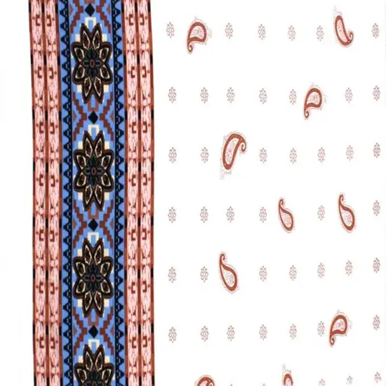 1 Yard Soft Rayon Poplin Print Fabric Off White And Blue For Fashion Projects 54/55 Inches Width {3}