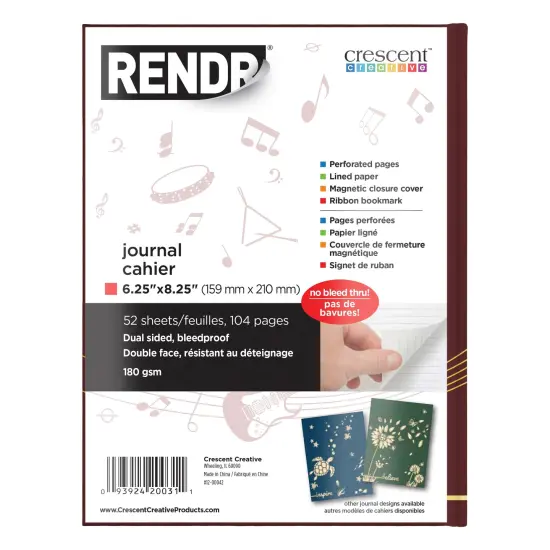 Rendr No Show Thru Hard Bound Journal - Create-6.25 {3}