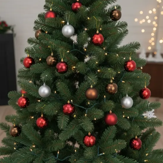 Northlight Shatterproof 2-Finish Christmas Ball Ornaments - 3.25" (80mm) - MultiColor - 32ct {4}