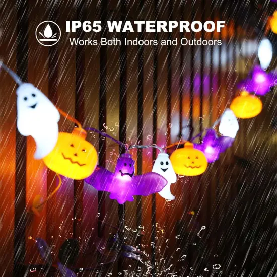 Halloween String Lights - 16.4FT 30 LED (Orange Purple White) {2}