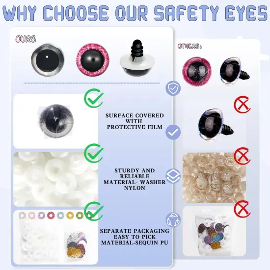 120pcs Glitter Plastic Safety Eyes - 20mm {4}