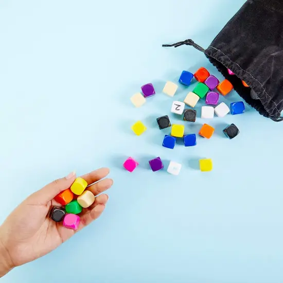 Blank Acrylic Dice Set, Write-On Cubes Game (10 Colors, 60 Pieces) Multicolor {3}