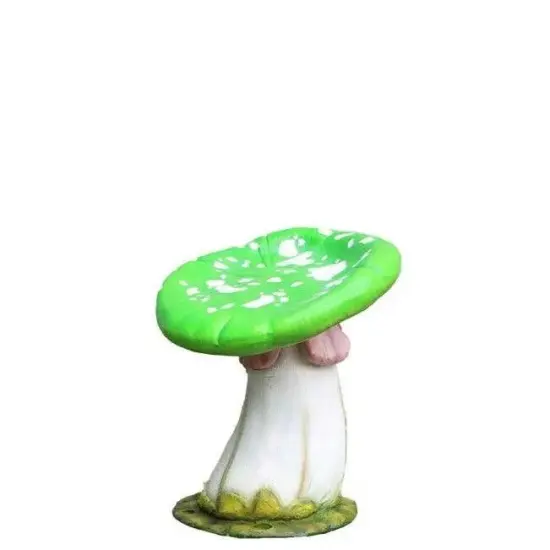 Green Single Mushroom Stool Over Sized Statue {1}