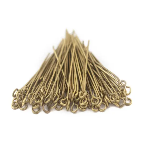 The Bead Chest Brass 21 Gauge 1.5 Inch Eye Pins (Approx 100 pieces) {3}