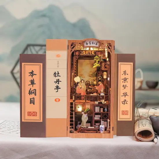Book Nook Wizardi Miniature - Chinese Bookstore Roombox Kit {3}