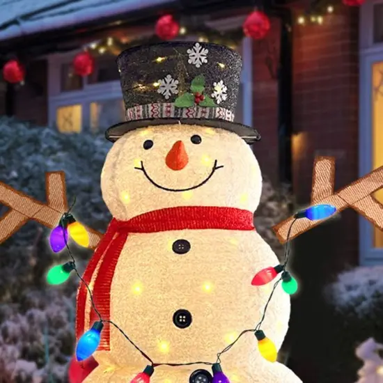 Christmas LED Snowman Decoration 200 Lights Weatherproof Durable 45 x 28 x 60 in {2}