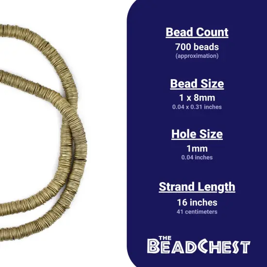The Bead Chest Brass Interlocking Crisp Beads (8mm) {4}